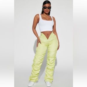 Vain Ruched Stacked Parachute Pant